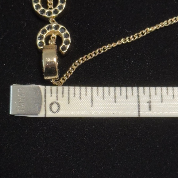 Chanel 01A COCO Gold Coloured Chain Bracelet with Black Rhinestones - Picture 8 of 13